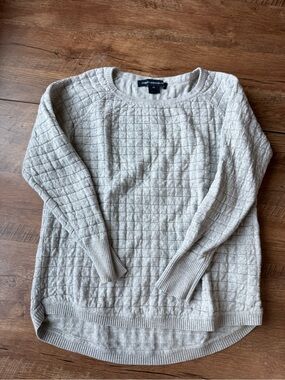French Connection Cream Quilted Knit Sweater Top